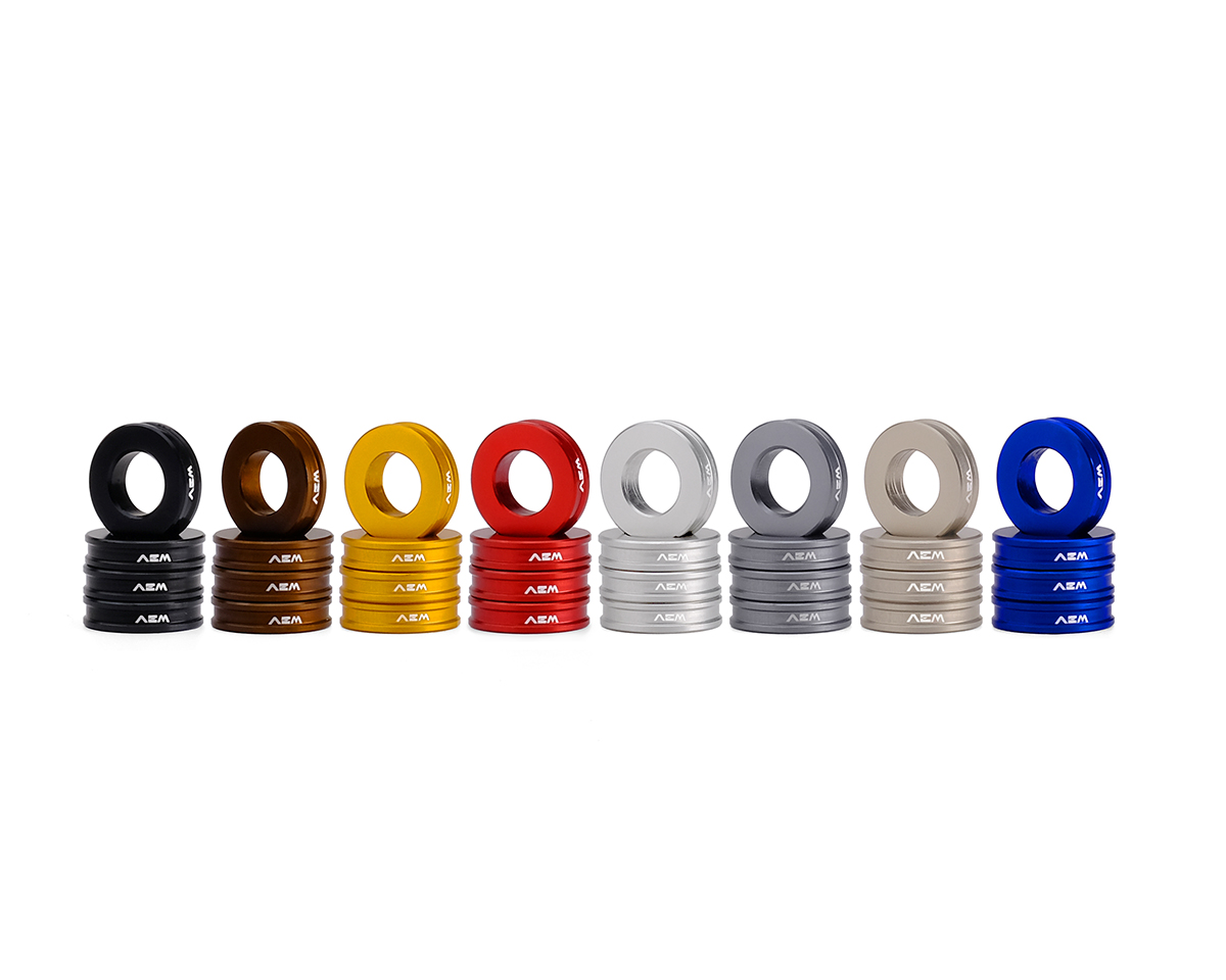 AEM FACTORY - Billet Front Brake Caliper Spacers (kit of 4) - 5mm AEM FACTORY - Billet Front Brake Caliper Spacers (kit of 4) - 5mm